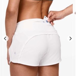 Lululemon Run Times Short II White Mesh Sz 8